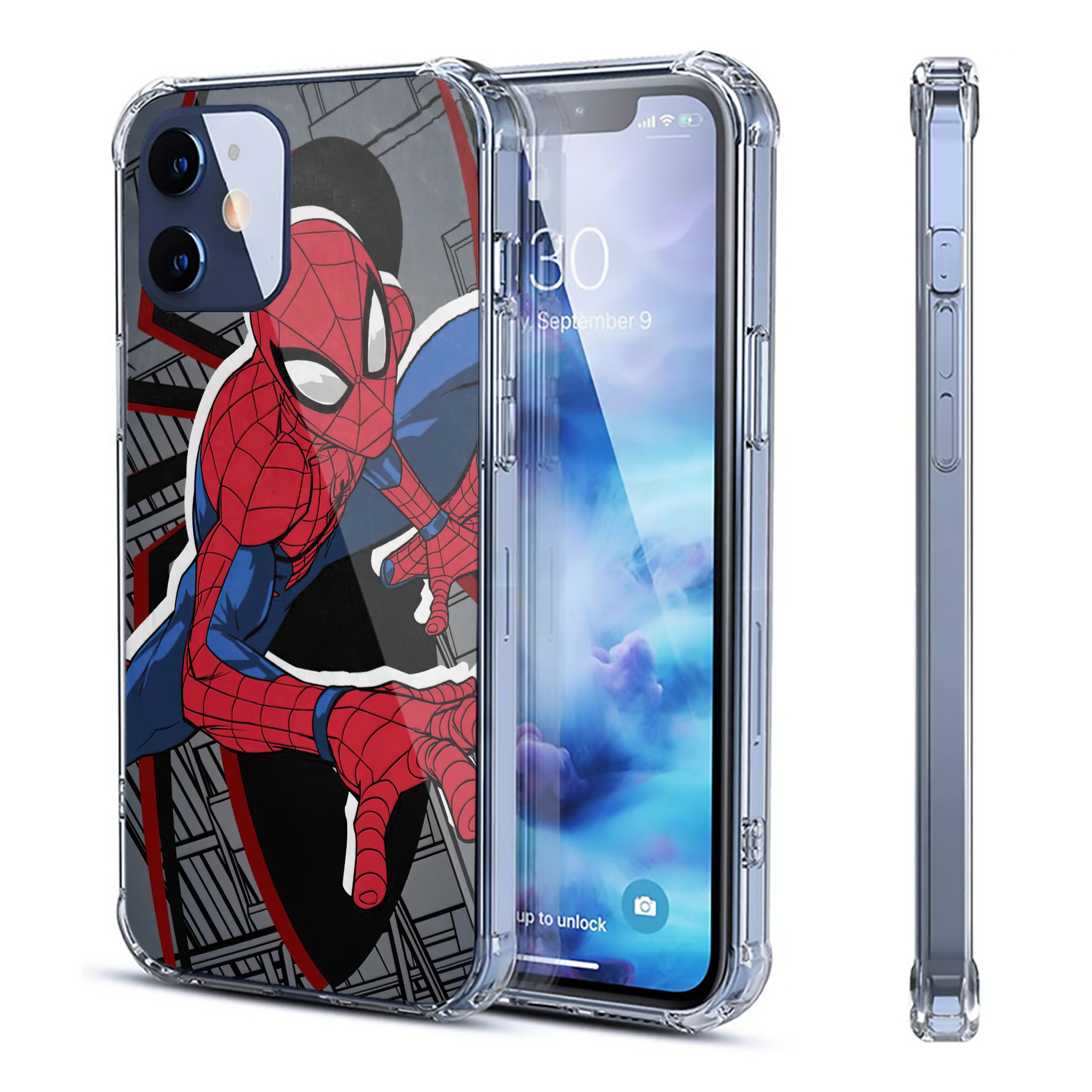 （画像用） Spider Man スパイダーマン 【iPhone 12シリーズ対応】透明スマホケース（クリアソフトケース）